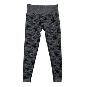 Gymshark Leggings Womens XS Gray Black Camo Seamless High Waisted Activewear - Picture 1 of 12