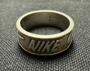 Vintage Taxco Mexico Men’s Nike Swoosh Sterling 925 Silver Ring Size 11.5 Unique - Picture 1 of 3