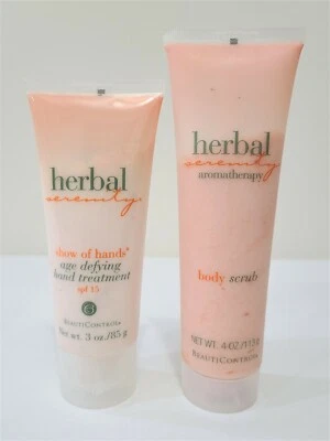 Sealed ~ BeautiControl ~ Herbal Serenity Body Scrub 4 oz. & Hand Treatment 3 oz. - Image 1 of 4