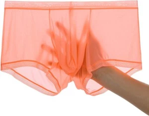 Men's Ice Silk Mesh Boxer Briefs Transparent Stretch See-Through Trunks M-3XL - Picture 1 of 54