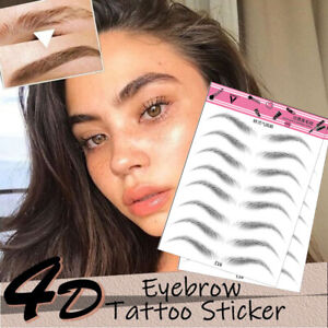 4D Hair-like Stick-On Authentic Eyebrows Waterproof Eyebrow Tattoo Sticker NEW