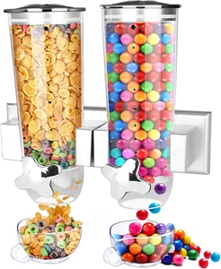 Cereal Dispenser Wall Mounted, Large Dry Food Dispenser with Cup, Grains Dispens - Picture 1 of 12