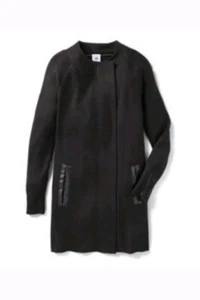 CAbi 3351 Black Tailor Ponte Long Knit Full Zip Coat Size Small  - Picture 1 of 10