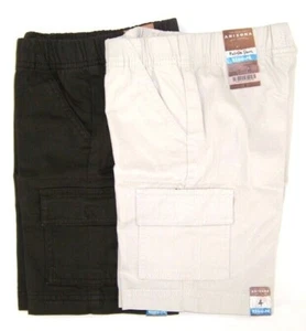 Arizona Little Boys Pull On Cargo Shorts NWT Elastic Waist Stone or Mocha Size 4 - Picture 1 of 8
