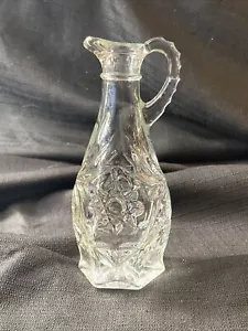 "Vinagre y aceite Starburst de vidrio prensado transparente cristalino vintage 8""" - Imagen 1 de 9