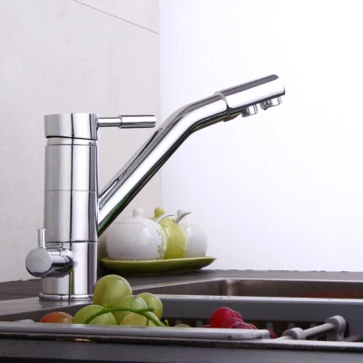 Rubinetto a 3 Vie per Cucina Miscelatore Cucina Tre Vie Rubinetto Lavello Cucina - Immagine 1 di 4