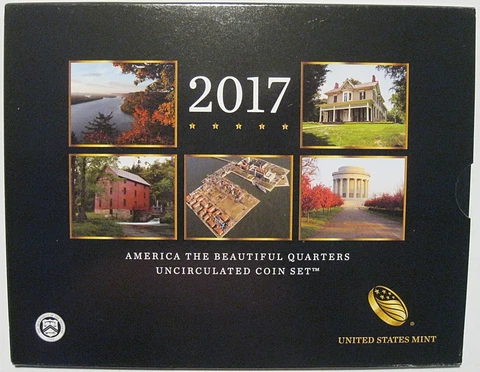 2017 P & D US Mint America the Beautiful Uncirculated 10 Coin Quarter Set 17AA Cover