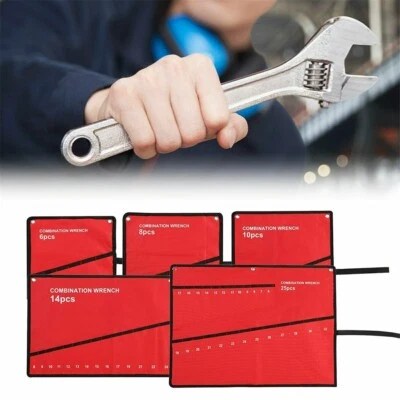 Canvas Spanner Wrench Tool Roll Up Storage Bag Organizer Pouch Case 6- 25 Pocket - Image 1 of 4