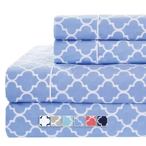 Split Queen Sheets Meridian 100% Cotton 5 PC Sheet Set For Adjustable Queen Beds - Picture 1 of 8