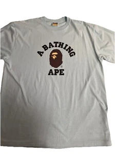 Bape A Bathing Ape Shark College Tee shirt Sax/blue men’s 3XL - Picture 1 of 12