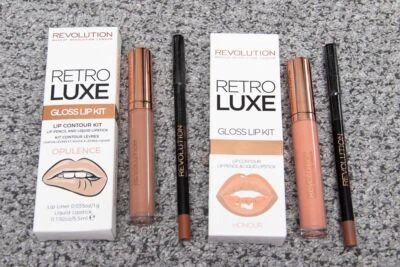 NIB New *MAKEUP REVOLUTION* 2-pc RETRO LUX Honour Opulence GLOSS LIP KIT - Image 1 of 3