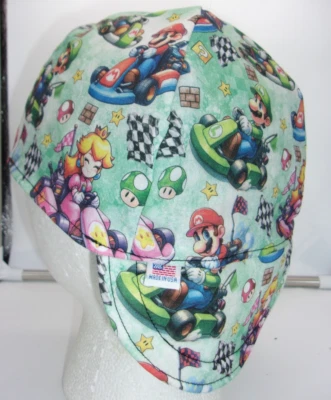 Mario Bros Kart grn Custom Made Construction, Welder, Pipe-fitter, Biker Hat - Image 1 of 2