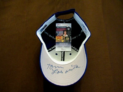 TOMMY TOM LASORDA DODGERS HOF SIGNED AUTO SPRING TRAINING NEW ERA CAP HAT JSA  - Image 1 of 3