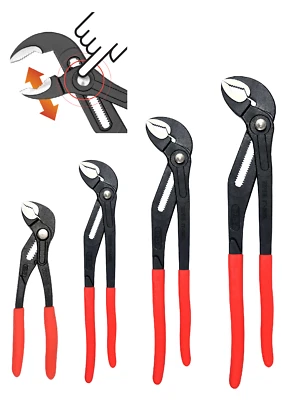 Wasserpumpenzange mit Einstellknopf 175/240/300/415 mm Zange Rohrzange Wapu Set - Bild 1 von 4