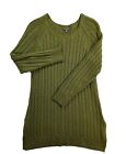 J. Jill Wool Blend Knit Sweater Pullover Tunic Olive Green Women's Medium EUC