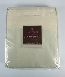 Ballroom Curtains Pearl 108" Wide Set of 2 Panels w Thermal Woven Blackout Liner - Picture 1 of 5
