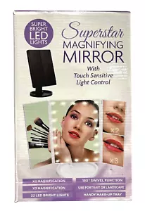 Superstar Magnifying Mirror with Touch Sensitive Light Control ( BLACK ) - Picture 1 of 2