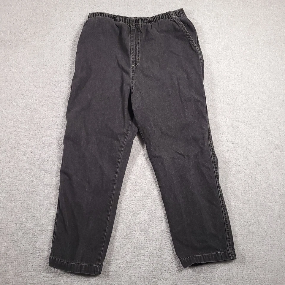 Vintage White Stag Elastic Stretch Pull On Pants Womens 10 Charcoal Hemmed 25.5" - Image 1 of 4