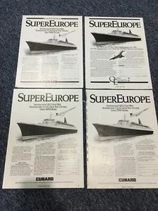 1985 Cunard Queen Elizabeth 2 Cruise Ad 5x (SuperEurope) & Concorde Magazinanzeige - Bild 1 von 2