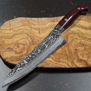 Yuta Katayama Super Gold 2 Damascus Gyuto Chef Knife 210mm Akatsuki Japan - Picture 1 of 15