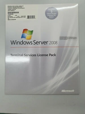 Win Server 2008 Terminal Services MLP 5 User CAL  RDS  Remote Desktop TJA-00124 - image 1 of 2