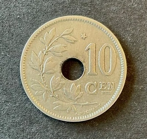 Belgique - Albert Ier - Très Rare monnaie de 10 Centimes 1931 VL - étoile sur 1p - Bild 1 von 2