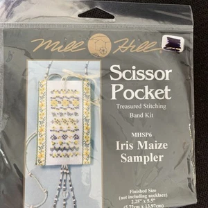 Mill Hill Scissor Pocket Treasured Stitch Band Kit MHSP6 Iris Maize Sampler - Picture 1 of 2
