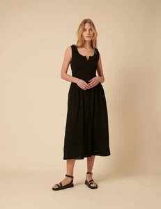 Nobody's Child Black Flossie Sleeveless Midi Dress - UK 10 PETITE - BNWT - £79 - Picture 1 of 9