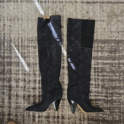 Isabel Marant Ririo Botas Gamuza Cuero Botas Foto 1 de 4