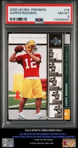 2005 Upper Deck Rookie Premiere #16 Aaron Rodgers Platinum PSA 8 Packers - Picture 1 of 2