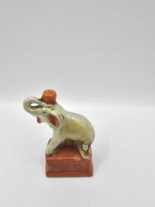 Vintage Circus Elephant Figurine 3" Porcelain Made in Japan - Picture 1 of 4