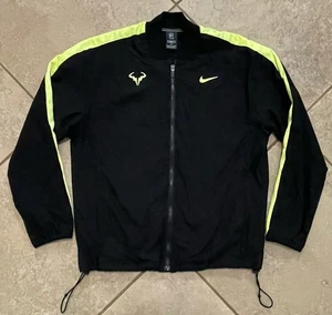 Nike Court Rafa Nadal Tennis Jacket Black Volt CI9135-010 Men’s L Loose Fit  - Picture 1 of 16