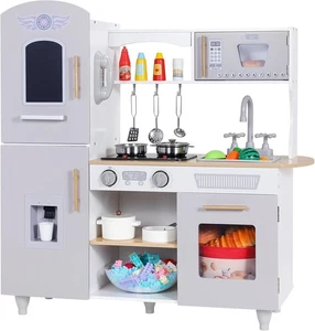 Cocina de Juegos Madera Auténtica Cocina Infantil Juguete con Accesorios Cocina de Juguete 89cm - Imagen 1 de 13