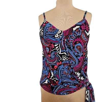 Magicsuit by MiracleSuit Tankini Swim Top Plus Talla 14 Traje de baño Paisley Envolvente Corbata Foto 1 de 4