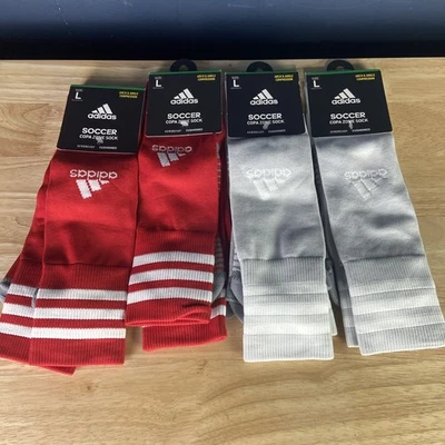 Adidas 4 Pairs Lot Copa Zone Cushion IV OTC Soccer Size L Red Gray NEW - Image 1 of 4