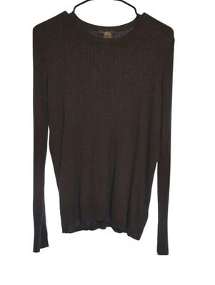 Vince Women's Size XL Charcoal Gray Ribbed Long Sleeve Blouse - Image 1 of 4