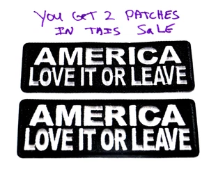 PatchAMERICA LOVE IT OR LEAVE GIFT  party favor fun novelty iron on  uget2  588 - Picture 1 of 1