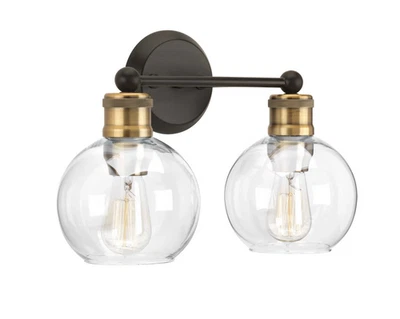NEW Progress Lighting Antique Bronze Clear Glass Bathroom Vanity Light P300050-0 - Image 1 of 4