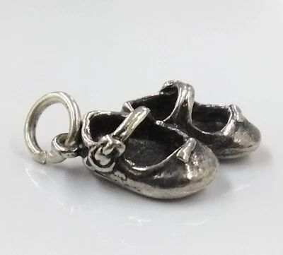 James Avery Sterling Silver Baby Girl Shoes Charm FZZ - Image 1 of 3