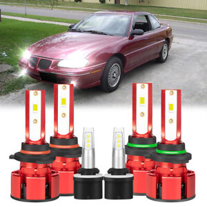 For Pontiac Grand AM 1992-1998 6000K Front LED Headlight Fog Light Bulbs Combo