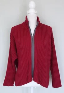 Suéter Cárdigan BRYN WALKER Grueso Grueso Acanalado Cuello Magenta, Talla S Pequeño - Imagen 1 de 9