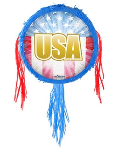 Independence Day 4th of July Pinata, Jumbo Pinata, 24 Inch Diameter, Round Pinat - Picture 1 of 1