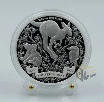 Australia 2024 Perth Mint's 125th Anniversary 1 oz moneta d'argento proof - Immagine 1 di 3