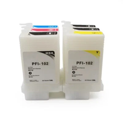 6*130ML/PC PFI-102 Empty Ink Cartridge For Canon IPF 605 iPF 650 655 750 755 760 - Image 1 of 4