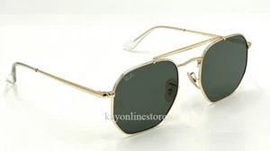 Gafas de sol Ray Ban The Marshal doradas 3648 001 verdes clásicas unisex 52 nuevas - Imagen 1 de 5