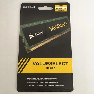 Corsair - CMV4GX3M1A1333C9 - PC3-10600 4 GB DIMM 1333 MHz DDR3 SDRAM Memory - Image 1 of 2