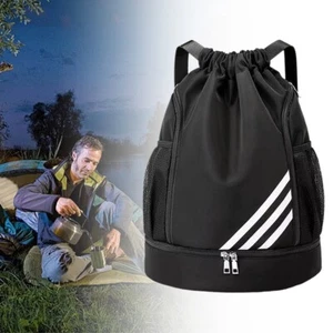 Drawstring Gym Bags Waterproof Swimming Bag Sport Gym Sack Large Basketball Bag - Picture 1 of 9