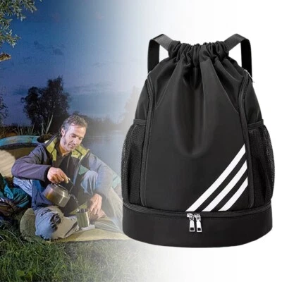 Drawstring Gym Bags Waterproof Swimming Bag Sport Gym Sack Large Basketball Bag - Image 1 of 4