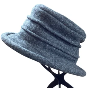 Scala Collection Gray Knit Wool Packable Cloche Rolled Brim Hat One Size #279P - Picture 1 of 8