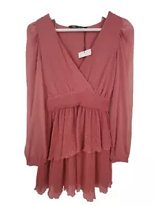 NWT Zara Dress Womens Long Sleeve Pink Size S - Picture 1 of 7